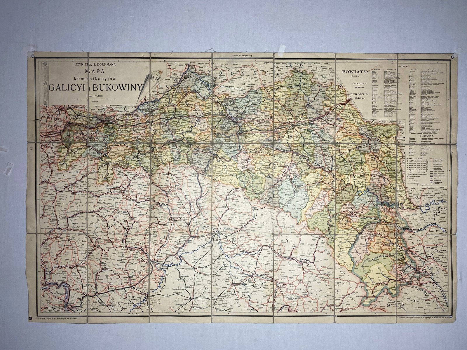 Mapa Galicyi i Bukowiny