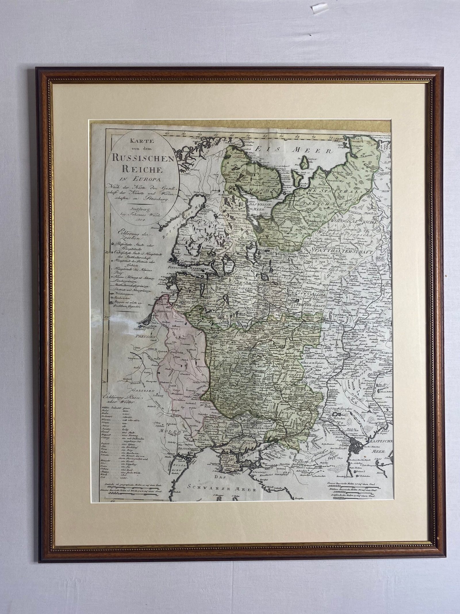 Karte von dem Russischen Reiche in Europa.Johannes Walch 1904.